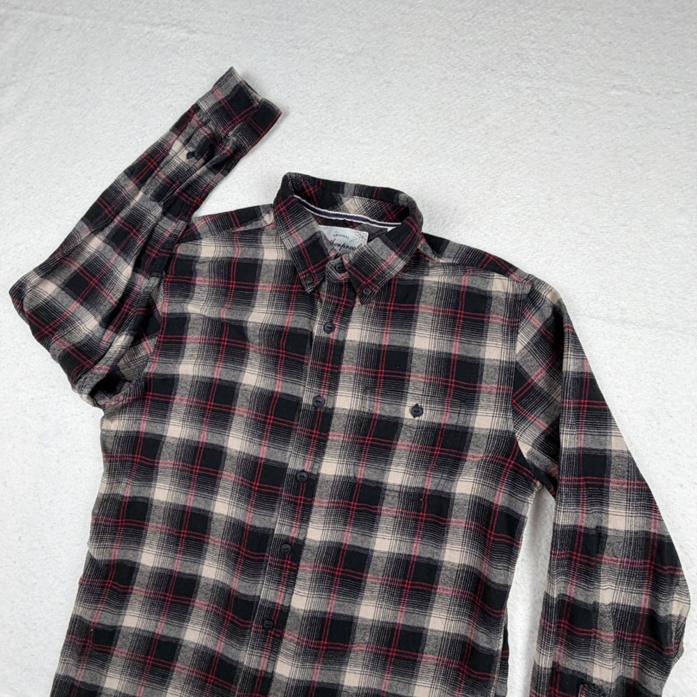 Weatherproof Vintage Mens Medium Holiday Tartan Flannel Plaid Button Down Shirt